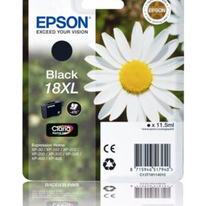 T1811 Black Epson Extra Large Original Ink Cartridge Series 18XL Daisy