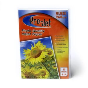 100 sheets of 6" x 4" Gloss 260gsm Photo Paper