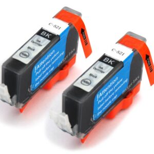 Canon Compatible Black Ink Cartridges - 2 x CLI-521Bk fully chipped and ready to use