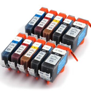 Canon Compatible Ink Cartridges - 10 Item Multipack - 8 x CLI-521 / 2 x PGI-520 fully chipped