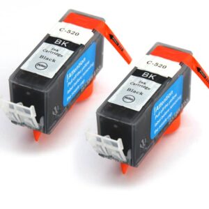Canon Compatible Black Ink Cartridges - 2x PGI-520Bk fully chipped and ready to use