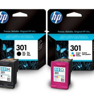 HP 301 Black & Colour Original Printer Ink Cartridge - HP301