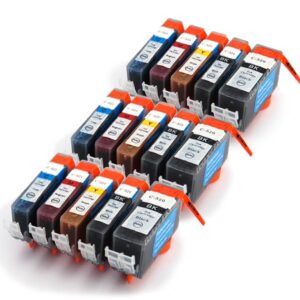 Canon Compatible Ink Cartridges - 15 Item Multipack - 12 x CLI-521 / 3 x PGI-520 fully chipped