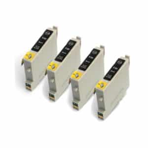 4 Epson Compatible Black Ink Cartridges - T0551 / E-551