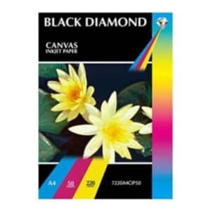 A4 Black Diamond Canvas Inkjet Paper - Double Sided x20 Sheets - 220gsm