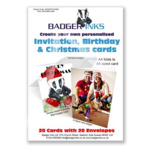 20 Print Your Own Personalised Greeting Cards A4 Folded to A5 - 210gsm - With Envelopes
