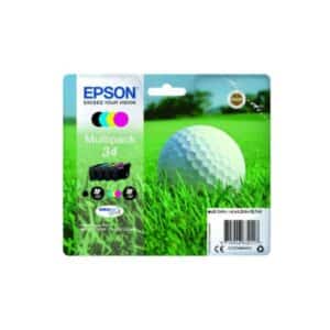 Epson 34 Original Cyan, Magenta, Yellow & Black Ink Cartridges Golf Ball Inks