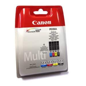 Canon 551 Black, Cyan, Magenta & Yellow Original Ink Cartridges - 4 item Multipack - CLI551