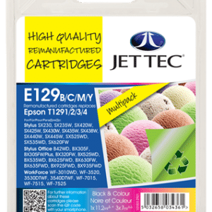 E129 Remanufactured Ink Cartridges Apple Series T1295 / T1291 / T1292 / T1293 / T1294 - 4 Item Multipack