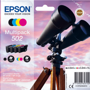 Full Set of Genuine Epson 502 Ink Cartridges Binocular Inks
