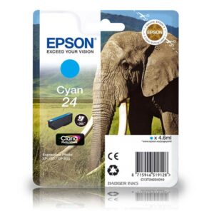 Epson 24 Cyan Original Epson Ink Cartridge Elephant Series