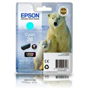 Epson 26 Cyan Original Ink Cartridge 26 Polar Bear Series