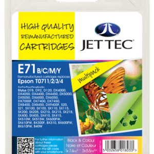 E71 Remanufactured Ink Cartridges Cheetah Series T0715 - 4 Item Multipack