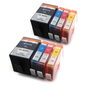 HP920XL Compatible Cyan, Magenta, Yellow & Black Printer Ink Cartridges - 8 item Multipack