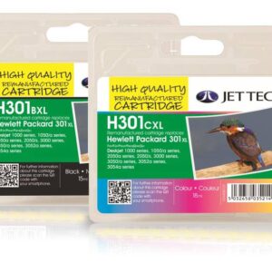 HP301XL Jettec Black & Tri-Colour Remanufactured Printer Ink Cartridges