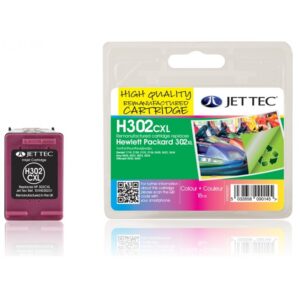 HP302XL Jettec Colour Remanufactured Printer Ink Cartridge - HP302