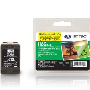 H62XL Black JetTec Remanufactured High Capacity Ink Cartridge HP62 HP 62XL
