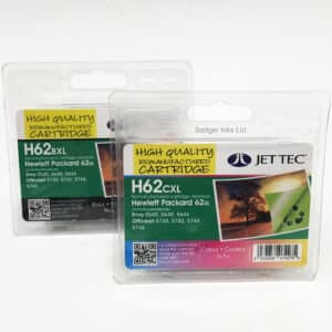 H62XL Black & Colour JetTec Remanufactured High Capacity Ink Cartridges HP62 - 2 item Multipack
