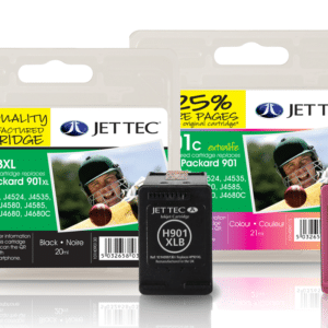 H901 Black & Colour Remanufactured Printer Ink Cartridges HP901 - 2 item pack