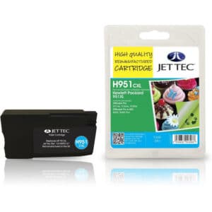 HP951 XL Cyan JetTec Remanufactured High Capacity Printer Ink Cartridge - H951CXL