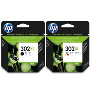 HP 302 High Capacity Black & Colour Original Printer Ink Cartridges - HP302XL