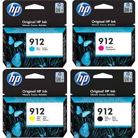 HP 912 Full Set of Original Printer Ink Cartridge - HP912 HP3YL80AE - 4 item MultiPack