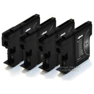 LC980 x4 Black Compatible Ink Cartridges
