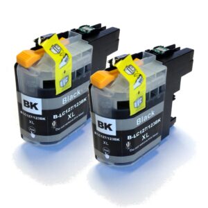 LC123 Black Compatible Brother Ink Cartridges - 2 item multipack