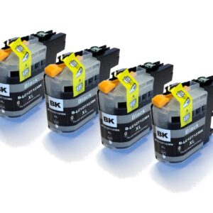 LC123 Black Compatible Brother Ink Cartridges - 4 item multipack