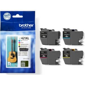LC421XL Cyan, Magenta, Yellow & Black High Capacity Original Brother Ink Cartridges LC-421XLVAL