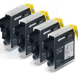 Brother Compatible LC985 / LC39 Black Ink Cartridges - 4 Item Multipack