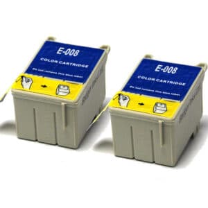Badger Inks Compatible Colour Ink Cartridge to replace Epson T008 - 2 pack