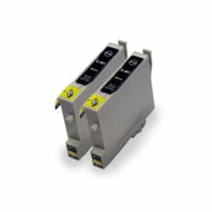 2 Epson Compatible Black Ink Cartridges - T0481