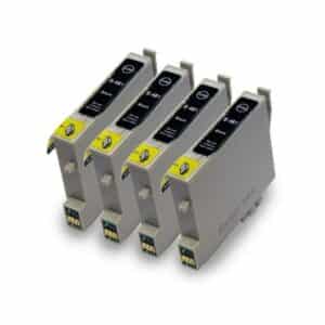 4 Epson Compatible Black Ink Cartridges - T0481