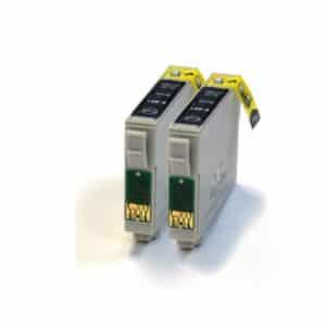 T0801 x2 Epson Compatible Black Ink Cartridges - TO801 / E-801x2