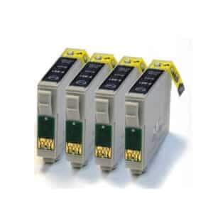 T0801 x4 Epson Compatible Black Ink Cartridges - TO801 / E-801