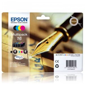 Epson Original Multipack Cyan/Magenta/Yellow/Black Ink Cartridges Pen and Crossword Series 16