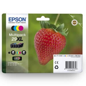 Epson 29XL Original Cyan, Magenta, Yellow & Black Ink Cartridges Strawberry Series