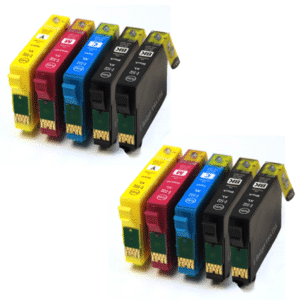 2 x Full Sets of Compatible Ink Cartridges plus 2 x EXTRA Black Equivalent to Epson 502 Binocular Inks