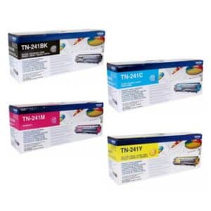 Brother TN241 Black, Cyan, Magenta & Yellow Genuine Brother Toner Cartridge - 4 Pack