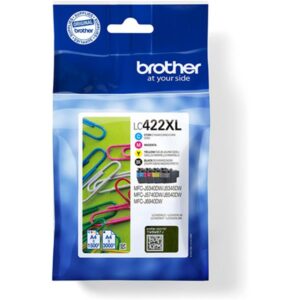 LC422XL Cyan, Magenta, Yellow & Black High Capacity Brother Ink Cartridges LC-422XL