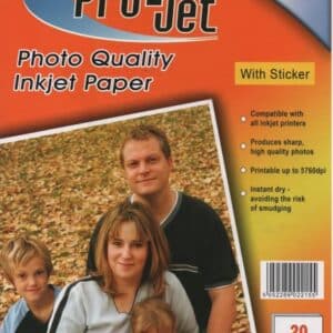 A4 Gloss Sticker Photo Paper x 20 sheets - 140gsm