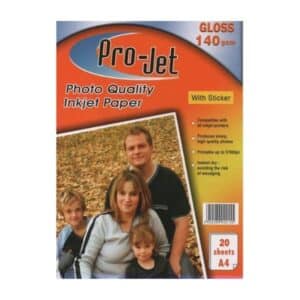 A4 Gloss Sticker Photo Paper x 20 sheets - 140gsm