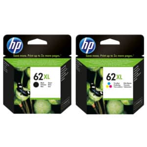HP62XL Black & Colour Original Extra Large HP Ink Cartridges HP-62XL