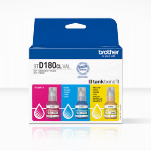Brother BTD180 Cyan, Magenta & Yellow Ink Bottle for Tank Benefit Printer Multipack